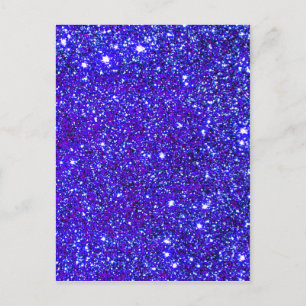 Dark Blue Sparkle Glitter Night Sky Starfield Star Briefkaart