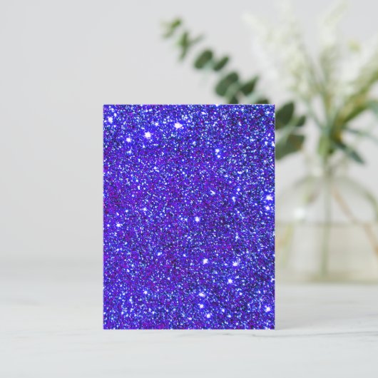 Dark Blue Sparkle Universe Night Sky Stars Briefkaart (Staand voorkant)