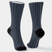 Dark blue stripes with your initials in gray sokken (Gebogen)