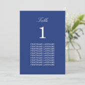 Dark Blue Table Kaart gastnamen (Staand voorkant)