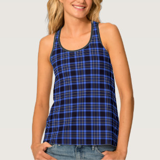 Dark Blue Tartan Pattern Tanktop