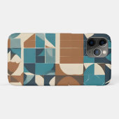 Dark Blue, Teal, Brown, and Tan Geometric Pattern Case-Mate iPhone Case (Achterkant (horizontaal))
