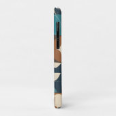 Dark Blue, Teal, Brown, and Tan Geometric Pattern Case-Mate iPhone Case (Achterkant/links)