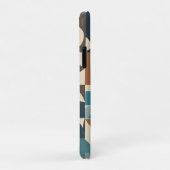 Dark Blue, Teal, Brown, and Tan Geometric Pattern Case-Mate iPhone Case (Achterkant/rechts)