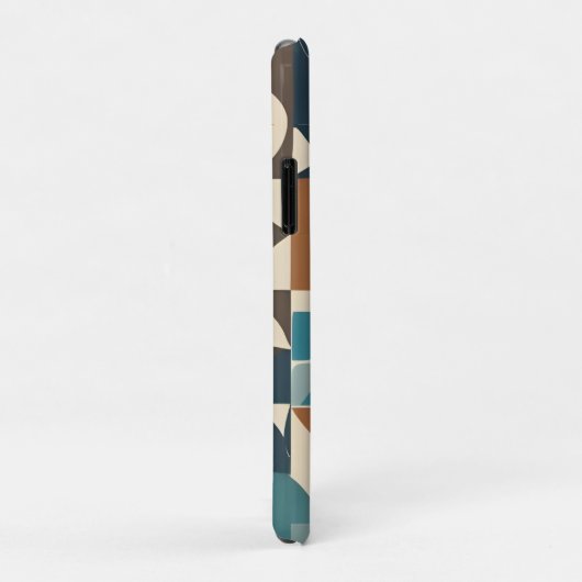 Dark Blue, Teal, Brown, and Tan Geometric Pattern Case-Mate iPhone Case (Achterkant/rechts)