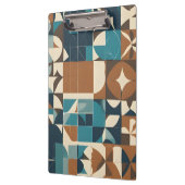 Dark Blue, Teal, Brown, and Tan Geometric Pattern Klembord (Links)