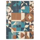 Dark Blue, Teal, Brown, and Tan Geometric Pattern Klembord (Achterkant)