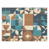 Dark Blue, Teal, Brown, and Tan Geometric Pattern Tafelkleed (Voorkant (Horizontaal))