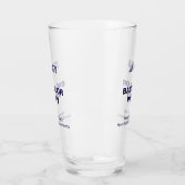 Dark Blue Text Bachelor Party Glass Cup Glas (Links)