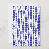 Dark Blue Tie Dye Shibori Indigo Baby shower Kaart (Achterkant)