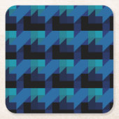 Dark Blue Toned Geometric mix Pattern Kartonnen Onderzetters (Voorkant)