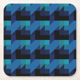 Dark Blue Toned Geometric mix Pattern Kartonnen Onderzetters