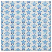 Dark Blue Tribal Honu Turtles Stof (Swatch)