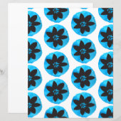 Dark Blue Tropical Flower Scrapbook paper (Voorkant / Achterkant)