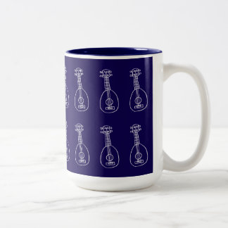 Dark Blue Ukulele Mug Tweekleurige Koffiemok