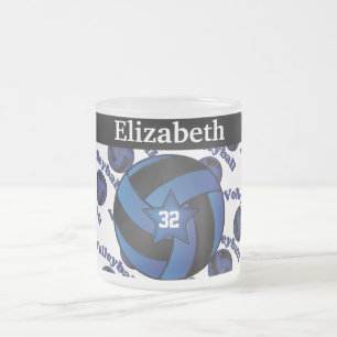 Dark Blue Volleyball personaliseren Matglas Koffiemok
