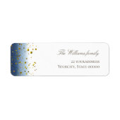 dark blue watercolor simulated gold glitter label (Voorkant)