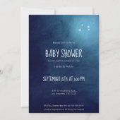 Dark Blue Waterverf Night Sky Baby shower Kaart (Voorkant)