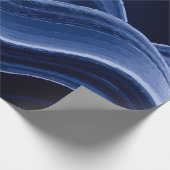 Dark Blue Wave Pattern – Modern Elegant Gift Cadeaupapier (Hoek)