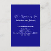 Dark Blue Wedding Accommodation Portrait Informatiekaartje (Voorkant)