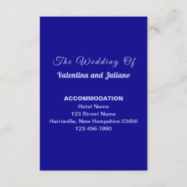 Dark Blue Wedding Accommodation Portrait Informatiekaartje