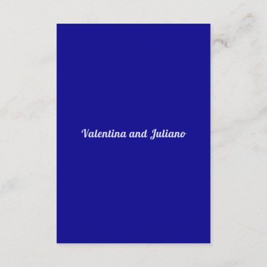 Dark Blue Wedding Accommodation Portrait Informatiekaartje (Achterkant)