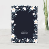 Dark Blue & White Floral Photo Funeral Programme (Achterkant)