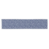 Dark Blue Winter Snow Pattern Korte Tafelloper (Horizontaal)