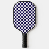 Dark Blue with White Square Pattern Pickleball Paddle (Voorkant)