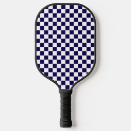 Dark Blue with White Square Pattern Pickleball Paddle
