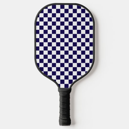Dark Blue with White Square Pattern Pickleball Paddle (Voorkant)