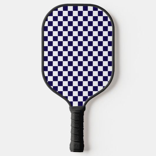 Dark Blue with White Square Pattern Pickleball Paddle (Achterkant)