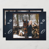 Dark Blue Wood Afstuderen aangekondigd Aankondiging (Voorkant / Achterkant)