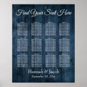 Dark Blue Woodgrain Reception Seeping Chart Poster (Voorkant)