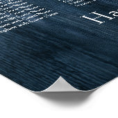 Dark Blue Woodgrain Reception Seeping Chart Poster (Hoek)
