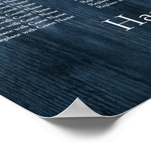 Dark Blue Woodgrain Reception Seeping Chart Poster (Hoek)