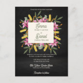 Dark Blush Pink Lily Botanical Wedding Uitnodiging Briefkaart (Voorkant)