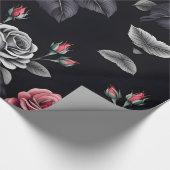 Dark Blush Rozen Floral Art design Cadeaupapier (Hoek)