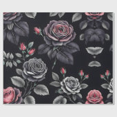 Dark Blush Rozen Floral Art design Cadeaupapier (Vlak)