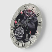 Dark Blush Rozen Floral Art design Grote Klok (Hoek)