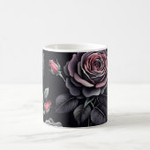 Dark Blush Rozen Floral Art design Koffiemok (Center)