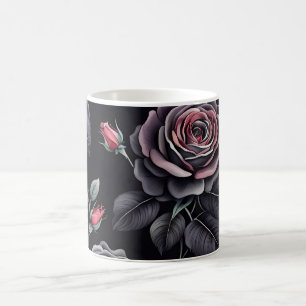 Dark Blush Rozen Floral Art design Koffiemok