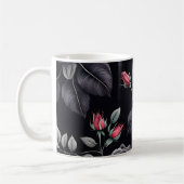 Dark Blush Rozen Floral Art design Koffiemok (Links)