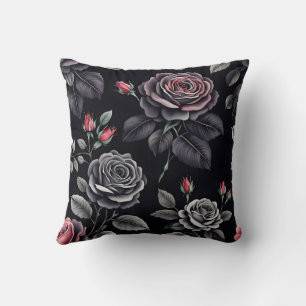 Dark Blush Rozen Floral Art design Kussen