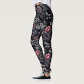 Dark Blush Rozen Floral Art design Leggings (Links)