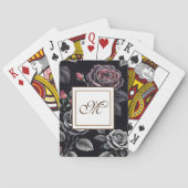 Dark Blush Rozen Floral Art design Pokerkaarten (Achterkant)