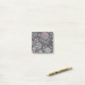 Dark Blush Rozen Floral Art design Post-it® Notes (Op bureau)