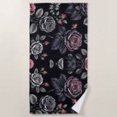 Dark Blush Rozen Floral Art design Strandlaken (Voorkant)