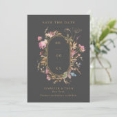 Dark Bohemian Wildflower Pill Lijst Weddenfoto Save The Date (Staand voorkant)