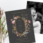 Dark Bohemian Wildflower Pill Lijst Weddenfoto Save The Date